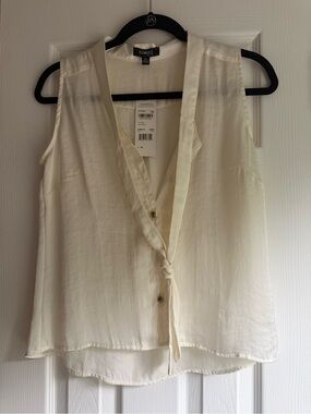 Elementz Cream Tie-Front Sleeveless Camisole